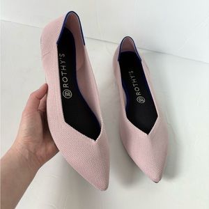 Rothy’s The Point Knit Ballet Flats In Retired Color Petal Pink
